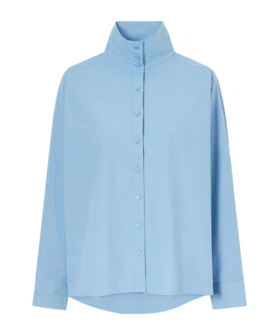 Still Here Madison Cotton-poplin Shirt In Purple