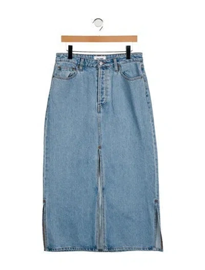 Pre-owned Still Here Midi Length Skirt In Blue