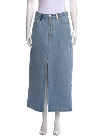 Pre-owned Still Here Midi Length Skirt In Blue