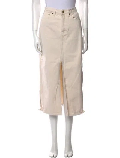 Pre-owned Still Here Midi Length Skirt In Neutral