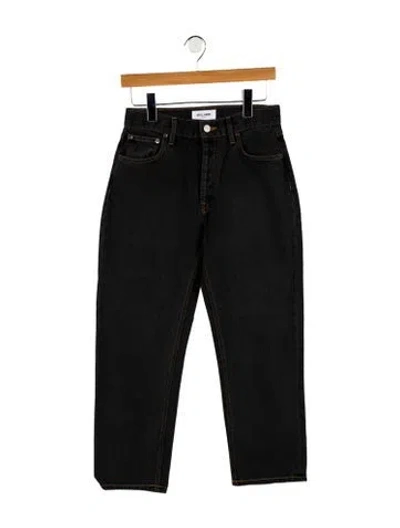 Pre-owned Still Here Mid-rise Straight Leg Jeans In Black