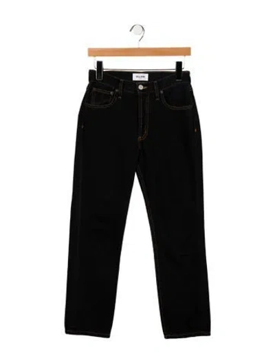 Pre-owned Still Here Mid-rise Straight Leg Jeans In Black