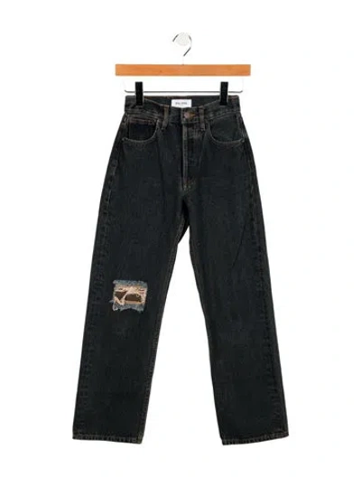 Pre-owned Still Here Mid-rise Straight Leg Jeans In Black