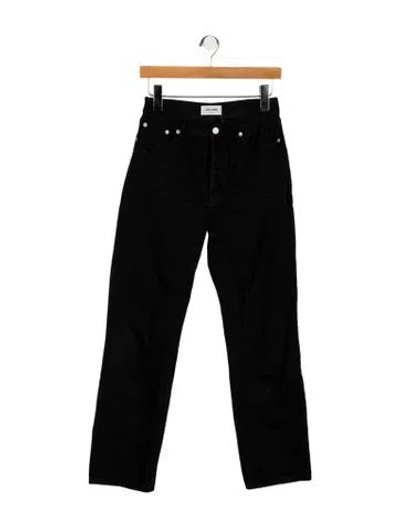 Pre-owned Still Here Mid-rise Straight Leg Jeans In Black