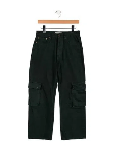 Pre-owned Still Here Mid-rise Straight Leg Jeans In Black