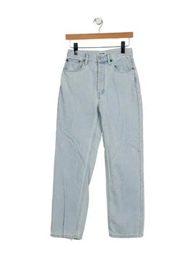 Pre-owned Still Here Mid-rise Straight Leg Jeans In Blue
