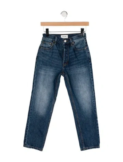 Pre-owned Still Here Mid-rise Straight Leg Jeans In Blue