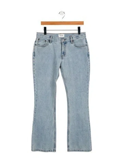 Pre-owned Still Here Mid-rise Straight Leg Jeans In Blue