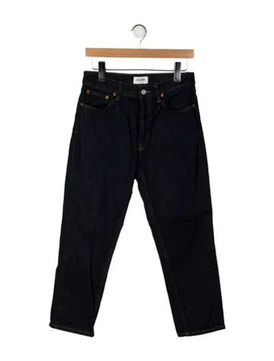 Pre-owned Still Here Mid-rise Straight Leg Jeans In Blue