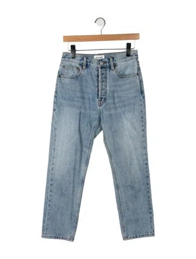 Pre-owned Still Here Mid-rise Straight Leg Jeans In Blue