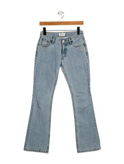 Pre-owned Still Here Mid-rise Straight Leg Jeans In Blue