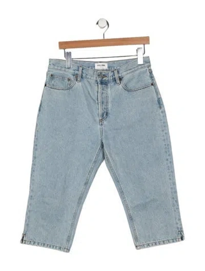 Pre-owned Still Here Mid-rise Straight Leg Jeans In Blue