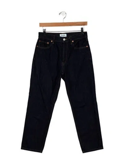Pre-owned Still Here Mid-rise Straight Leg Jeans In Blue