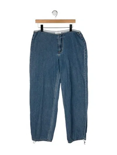 Pre-owned Still Here Mid-rise Straight Leg Jeans In Blue