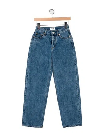 Pre-owned Still Here Mid-rise Straight Leg Jeans In Blue
