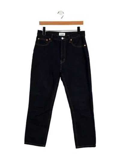 Pre-owned Still Here Mid-rise Straight Leg Jeans In Blue