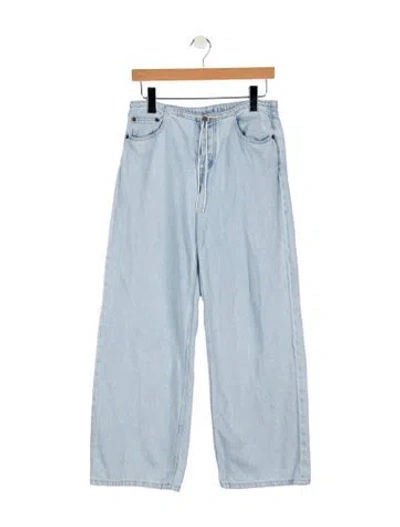 Pre-owned Still Here Mid-rise Straight Leg Jeans In Blue
