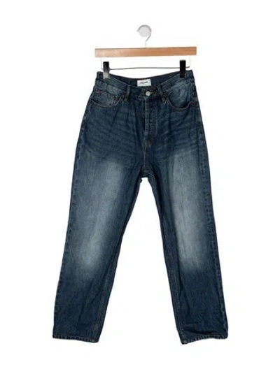 Pre-owned Still Here Mid-rise Straight Leg Jeans In Blue