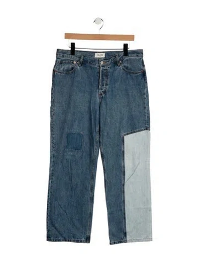 Pre-owned Still Here Mid-rise Straight Leg Jeans In Blue