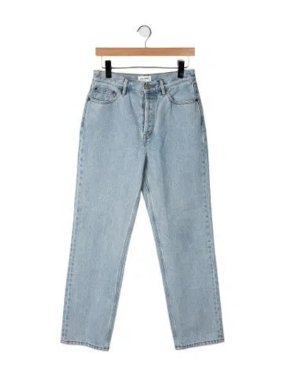 Pre-owned Still Here Mid-rise Straight Leg Jeans In Blue