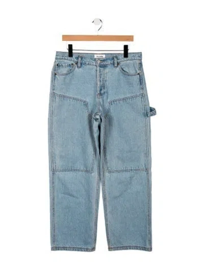 Pre-owned Still Here Mid-rise Straight Leg Jeans In Blue
