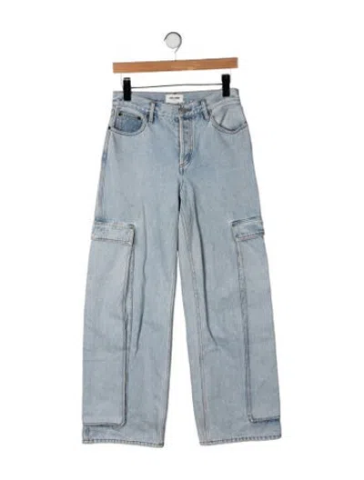 Pre-owned Still Here Mid-rise Straight Leg Jeans In Blue