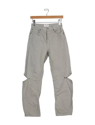 Pre-owned Still Here Mid-rise Straight Leg Jeans In Gray