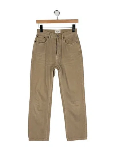 Pre-owned Still Here Mid-rise Straight Leg Jeans In Neutral