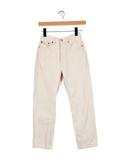 Pre-owned Still Here Mid-rise Straight Leg Jeans In Neutral