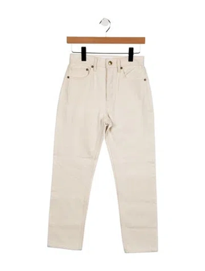 Pre-owned Still Here Mid-rise Straight Leg Jeans In Neutral