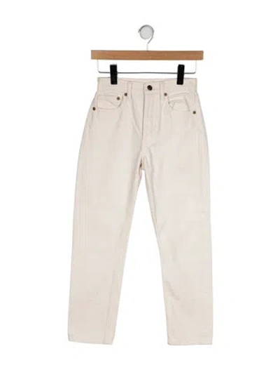 Pre-owned Still Here Mid-rise Straight Leg Jeans In Neutral