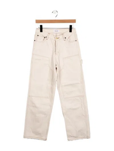 Pre-owned Still Here Mid-rise Straight Leg Jeans In Neutrals