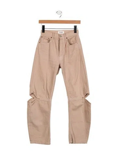 Pre-owned Still Here Mid-rise Straight Leg Jeans In Pink