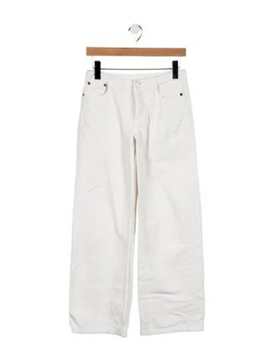 Pre-owned Still Here Mid-rise Straight Leg Jeans In White