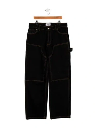Pre-owned Still Here Mid-rise Wide Leg Jeans In Black