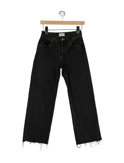 Pre-owned Still Here Mid-rise Wide Leg Jeans In Black