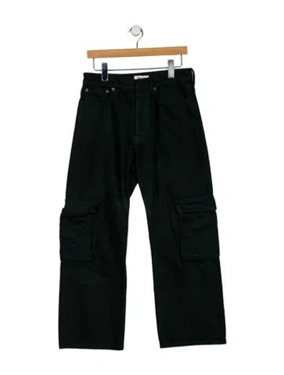 Pre-owned Still Here Mid-rise Wide Leg Jeans In Black