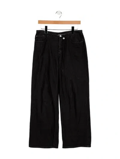 Pre-owned Still Here Mid-rise Wide Leg Jeans In Black