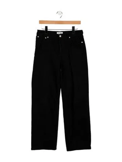 Pre-owned Still Here Mid-rise Wide Leg Jeans In Black