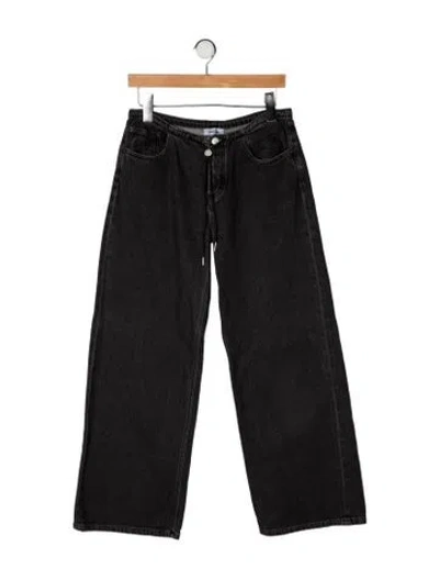 Pre-owned Still Here Mid-rise Wide Leg Jeans In Black
