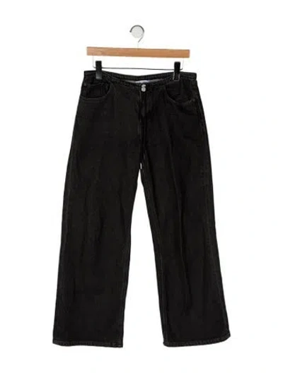 Pre-owned Still Here Mid-rise Wide Leg Jeans In Black