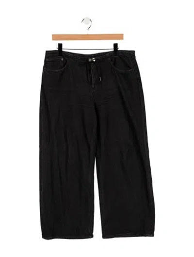 Pre-owned Still Here Mid-rise Wide Leg Jeans In Black