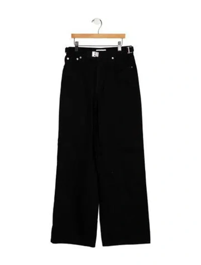 Pre-owned Still Here Mid-rise Wide Leg Jeans In Black