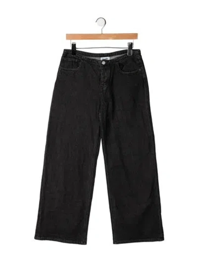 Pre-owned Still Here Mid-rise Wide Leg Jeans In Black