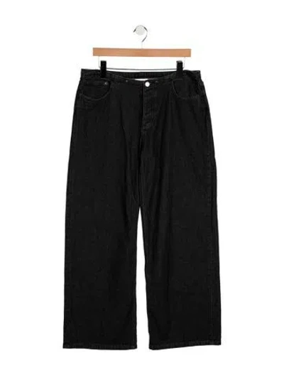 Pre-owned Still Here Mid-rise Wide Leg Jeans In Black