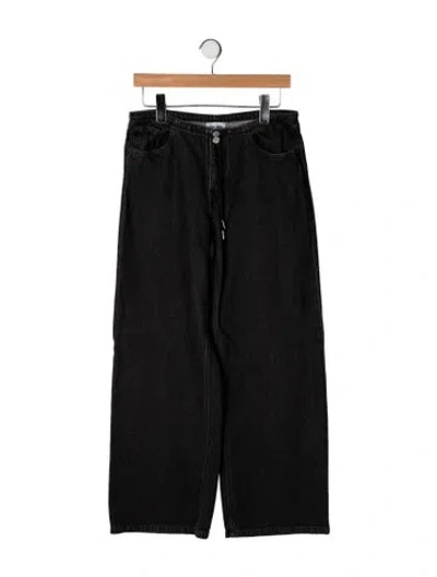 Pre-owned Still Here Mid-rise Wide Leg Jeans In Black