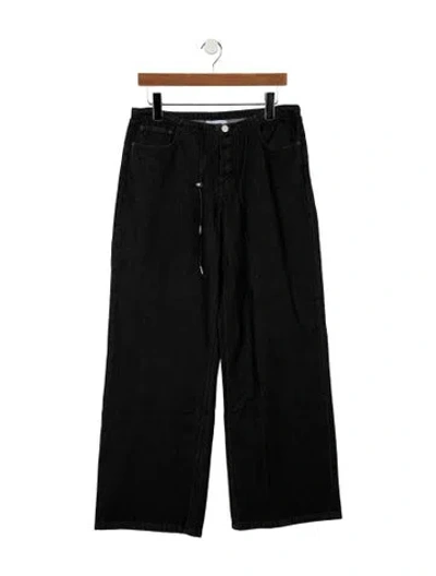 Pre-owned Still Here Mid-rise Wide Leg Jeans In Black