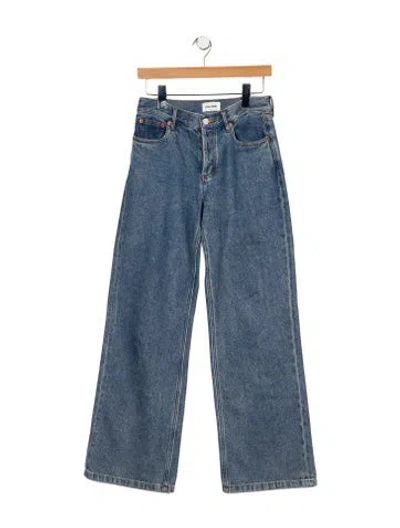 Pre-owned Still Here Mid-rise Wide Leg Jeans In Blue