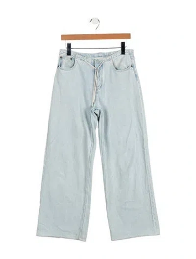Pre-owned Still Here Mid-rise Wide Leg Jeans In Blue