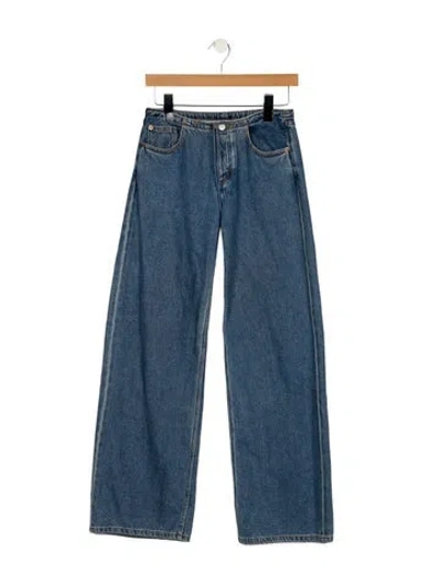 Pre-owned Still Here Mid-rise Wide Leg Jeans In Blue